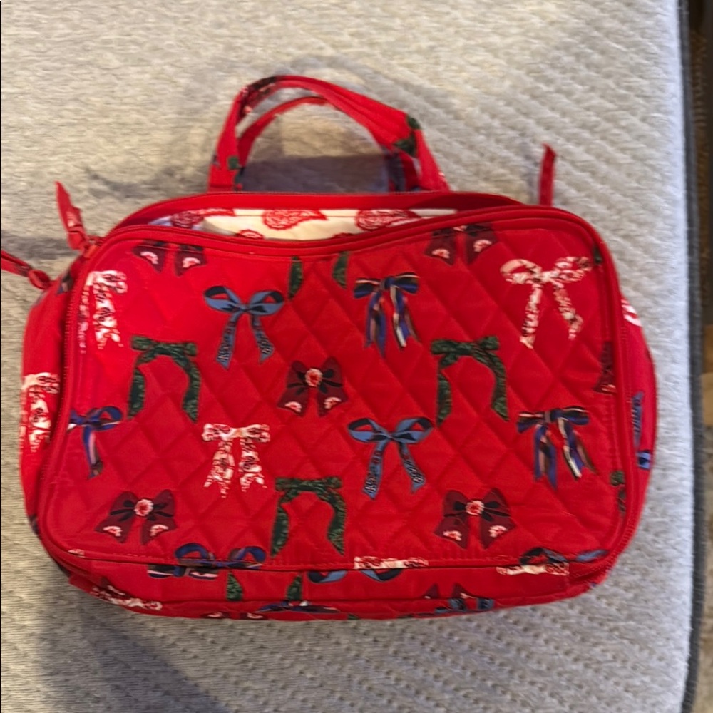 Vera Bradley Red Quilted Bow Cosmetic Bag